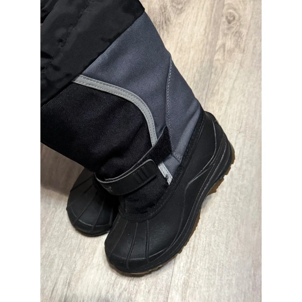 LL Bean Kids Snow Boot Black Grey Waterproof Insulated Winter 12P Made in Canada